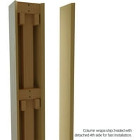 Ekena Millwork 12 W 18'H Rough Sawn Endurathane Fau Wood Wood Non-Tapered Square Column Wrap со стандарден капитал и база