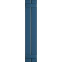 Ekena Millwork 1 4 W 80 H TRUE FIT PVC Две табли распоредени од табла-N-Batten Sulters, Sojourn Blue