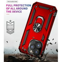 За Apple iPhone Pro Ma Телефон Случај, Со Калено Стакло Заштитник На Екранот, Отпорни На Удар Метал Прстен Магнетна Поддршка