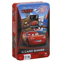 Дизни Пиксар Автомобили 4-Игри Со Карти Во Калај Кутија