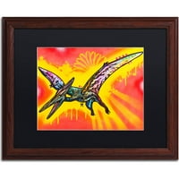 Трговска марка ликовна уметност pterodactyl платно уметност од Дин Русо, црна мат, дрвена рамка