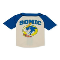 Момци Sonic Hedbehog Baseball Jersey и сет за графички маици, 2-парчиња, големини 4-18