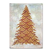 Трговска марка ликовна уметност 'украсено црвено -златно Божиќно дрво' платно уметност од Кора Ниле