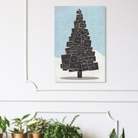 Празници за празници на Винвуд Студио и сезонски wallидни уметности „бели Божиќ“ - црна, сина боја