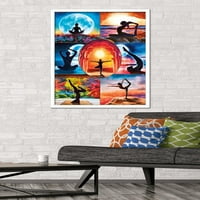 Морено - Ликовна Уметност-Јога Колаж Ѕид Постер, 22.375 34 Врамени