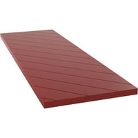 Ekena Millwork 18 W 29 H TRUE FIT PVC Diagonal Slat модерен стил фиксирани монтирани ролетни, оган црвено