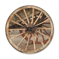 ДизајнАрт „Шпански дрвен вагон тркало“, дрвен wallиден часовник