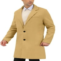 Единствени поволни цени за машка ров палто со палто со јака од средна должина цврста палто
