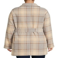 Asonејсон Максвел женски плус големина јакна со карирана кошула