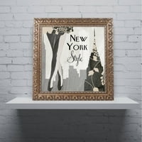 Трговска марка ликовна уметност New York Style I Canvas Art by Color Bakery Gold Gold Gold Rame