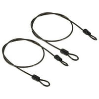 Единствени договори обложени безбедносни челични кабелски багаж за заклучување на жицата со јаже со двојна јамка црна 20