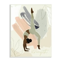 СТУПЕЛ ИНДУСТРИИ Сила Апстрактна лисја едноставна јога фитнес личност графичка уметност Нерамената уметничка печатена wallидна