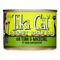 Tiki Cat Papeekeo luau без жито ахи туна и скуша влажна храна за мачки, мл. Лименки