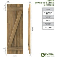 Ekena Millwork 1 2 W 80 H Americraft Пет табла Екстериер Реално дрво се приклучи на одборот-н-batten ролетни W Z-Bar, Shadow Mountain